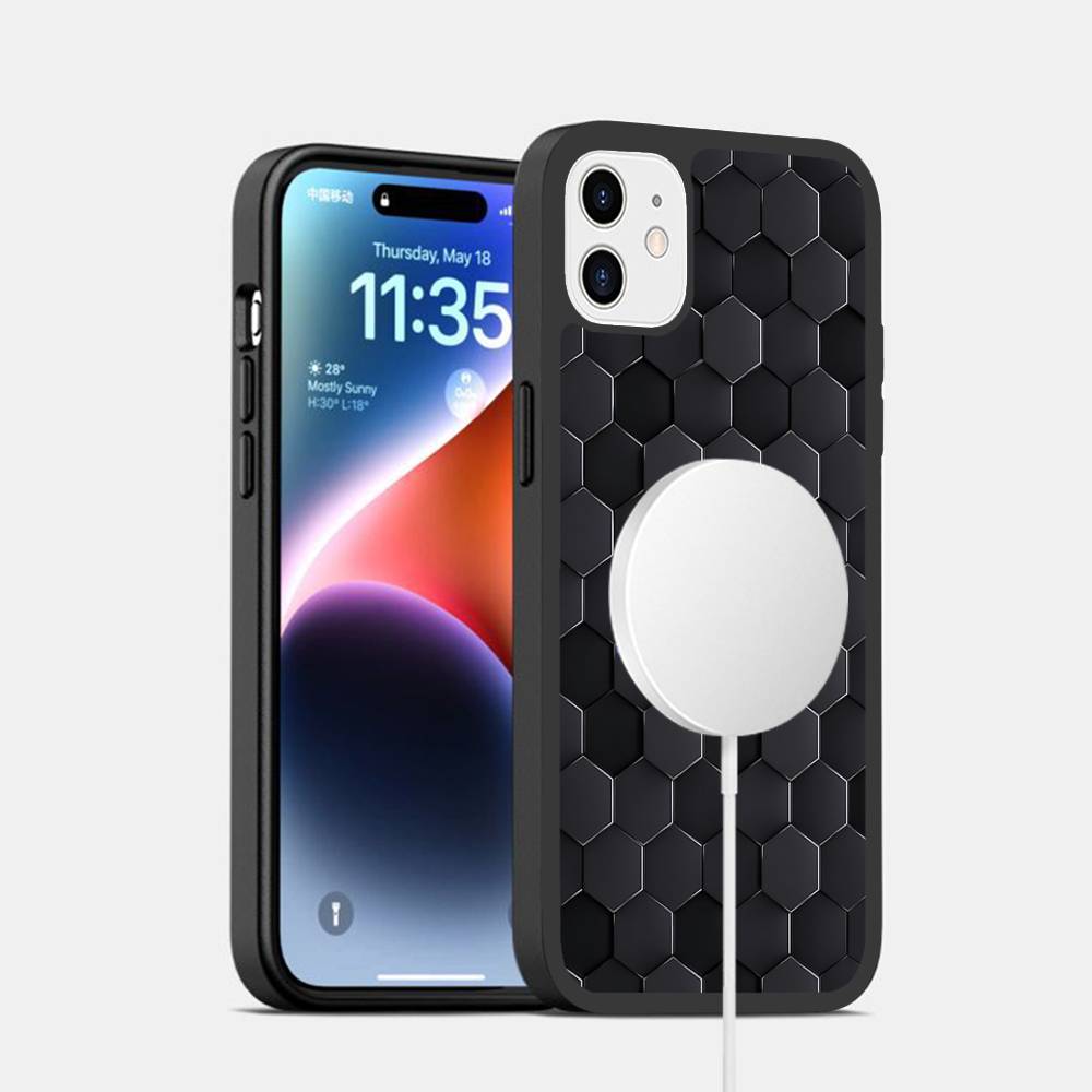 Модный дизайн соты Чехол для телефона Для IPhone 17 Air 16 15 14 13 12 11 Pro Max Plus Для Magsafe Беспроводная зарядка Чехол