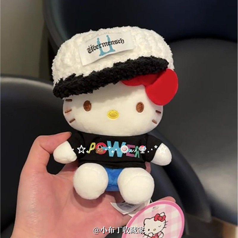 Cute Hello Kitty Plush Doll Keychain Celebrity Style Backpack Hat Decoration Fashion Bag Accessory Pendant