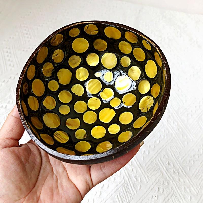 Vietnamese Coconut Shell Bowl Decorative Serving Dish Snacks Nuts Candy Home Decor Storage