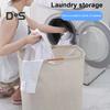 Laundry Hamper Storage Basket with Bamboo Handle Foldable Design Large Capacity Waterproof Fabric Clothes Hamper Laundry Basket