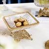 Brass Crystal Glass Fruit Plate Fruit Bowl Storage Tray Candy Snack Tray Fruit Dish Decorative Plate Cake Pan Dessert Bowl
