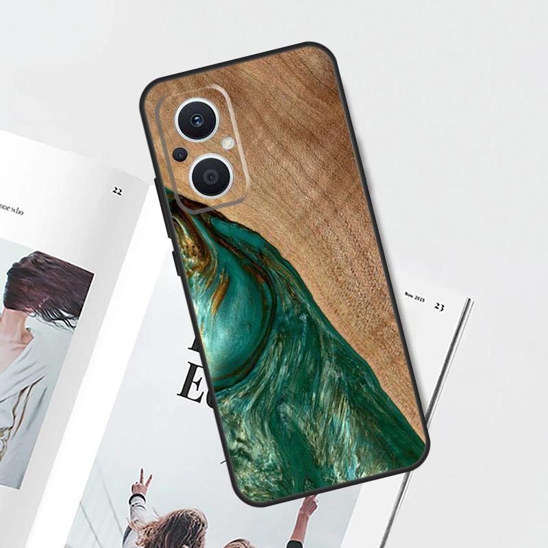 Гибридный чехол из дерева и смолы для OPPO Find X9 X5 X6 X8 Pro OPPO Reno 12F 14F 13F 11F 10 12 13 14 Pro 7 8 Lite