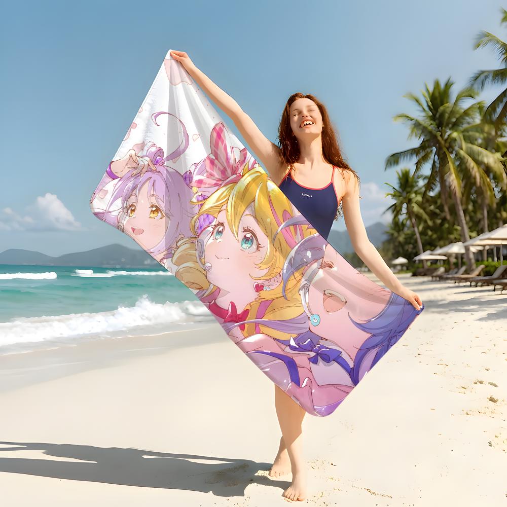 Аниме P-Pretty C-Cure Полотенце Пляжное одеяло Полотенце Для путешествий Спортзал Душ Роскошное Легкое Кемпинг Бассейн горячий