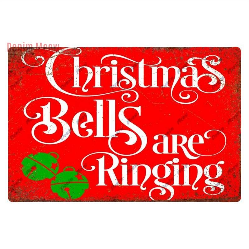 Retro Merry Christmas Metal Wall Decor Vintage Christmas Bakery Metal Sign for Gift Bar Club Cafe Room Decoration WY