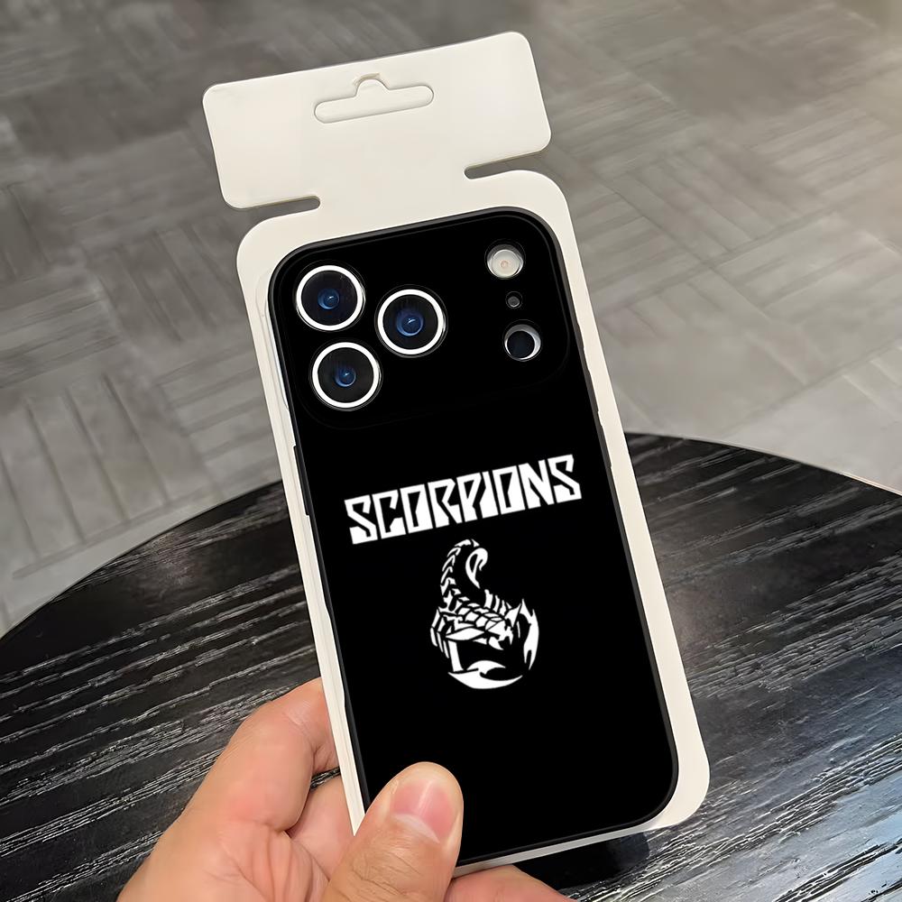 Чехол для телефона с изображением группы Scorpions для iPhone 17 Air 16 E Pro Max 15 14 13 Mini 12 Pro 11 Max Plus Черный Мягкий