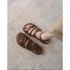 Roman Sandals Women's Summer Wear 2025 New Brown Flat-bottomed Thin Strap Versatile Beach Shoes Cool Slippers Women