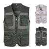 Fishing Vest Solid Color Mesh Plus Size Loose Pure Color Waistcoat for Outdoor