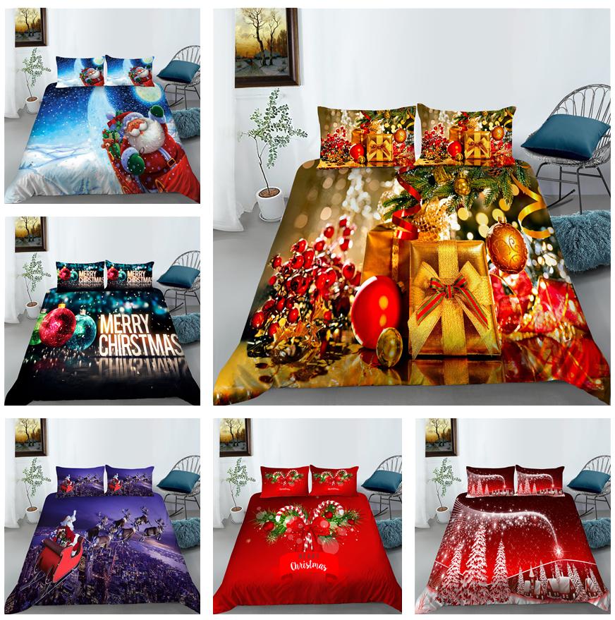 Christmas Bedding Set Christmas Luxury Duvet and Pillow Case 2 Pieces/3 Pieces AU240 * 270 Extra Large Home Bedding Set