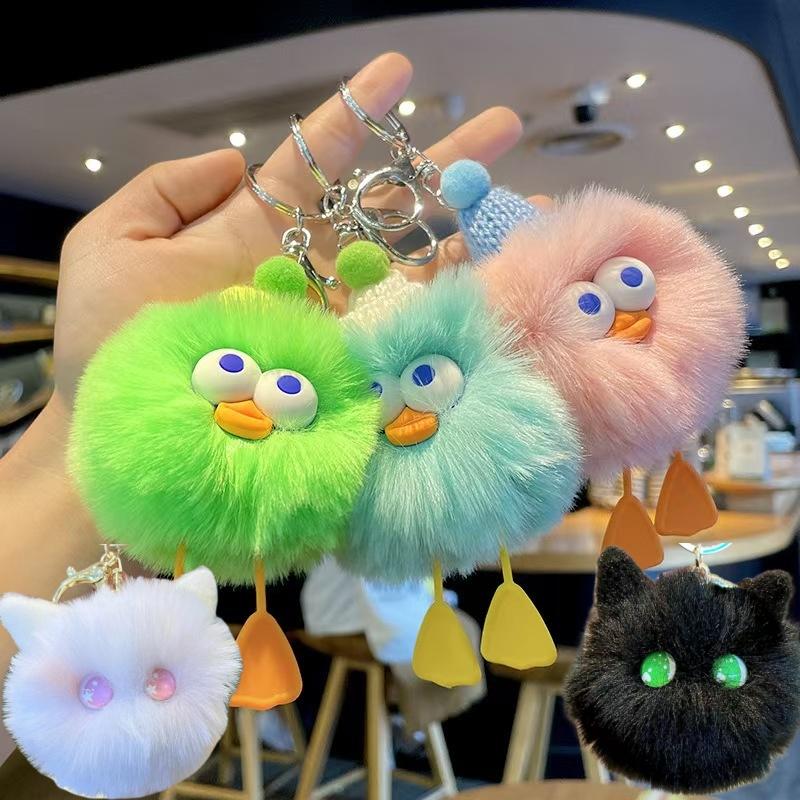 New Internet Celebrity Cartoon Monster Plush Doll Keychain Promotion Grab Small Gift Student Backpack Pendant