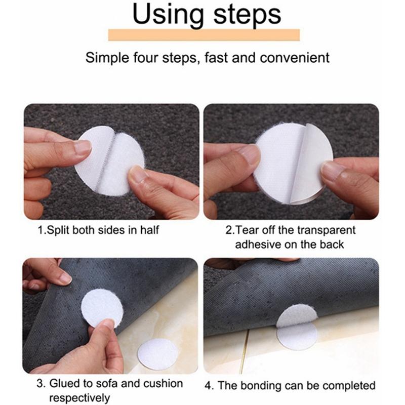 10 пар прочной самоклеящейся двусторонней нейлоновой ленты для простыней, подушек для дивана, ковров, противоскользящих ковриков