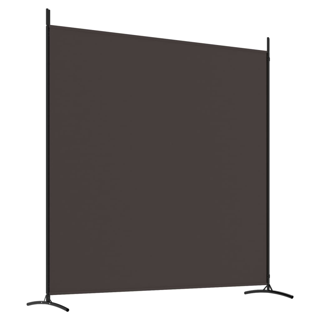 2 Piece Brown Folding Screen 348 x 180 cm Fabric