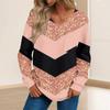 Women's Fashion Casual Long Sleeve Printed V- Neck Sweater Top