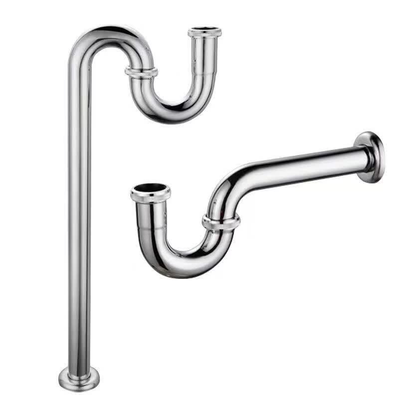 Thickened Stainless Steel Basin P-Bend Drain Pipe