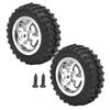D12005 52mm RC Car Tyre Rubber Aluminium Alloy AntiSkid Tires for WPL D12 110 RC Truck(Silver S )