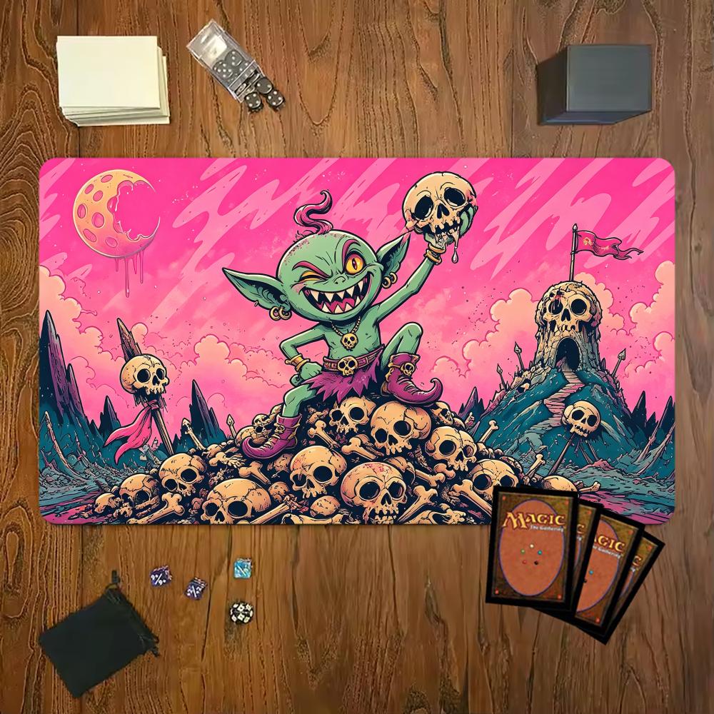 Goblin Skull Mountain Gaming Horror Mouse Pad Playmat 24"X14" MTG TCG Office Desk Mat for Work Game PC Laptop Carpet MousePad