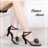 Women's Rumba Waltz Ballroom Dancing Shoes Ladies Latin Salsa Dance Shoes With Flower Decoration