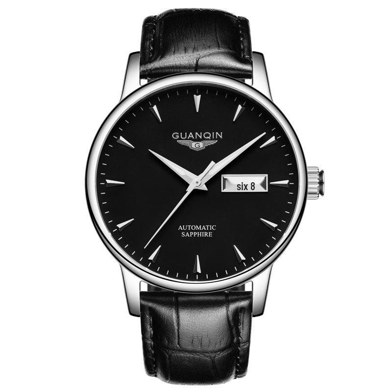 Механические мужские часы высокого класса швейцарского производства со стальным браслетом, двойной датой, водонепроницаемым корпусом - новый оригинальный деловой стиль