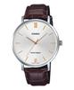 CASIO Quartz Watch Silver X Brown Leather Band Overseas Model [Casio] Men's MTP-VT01L-7B2 [Item]