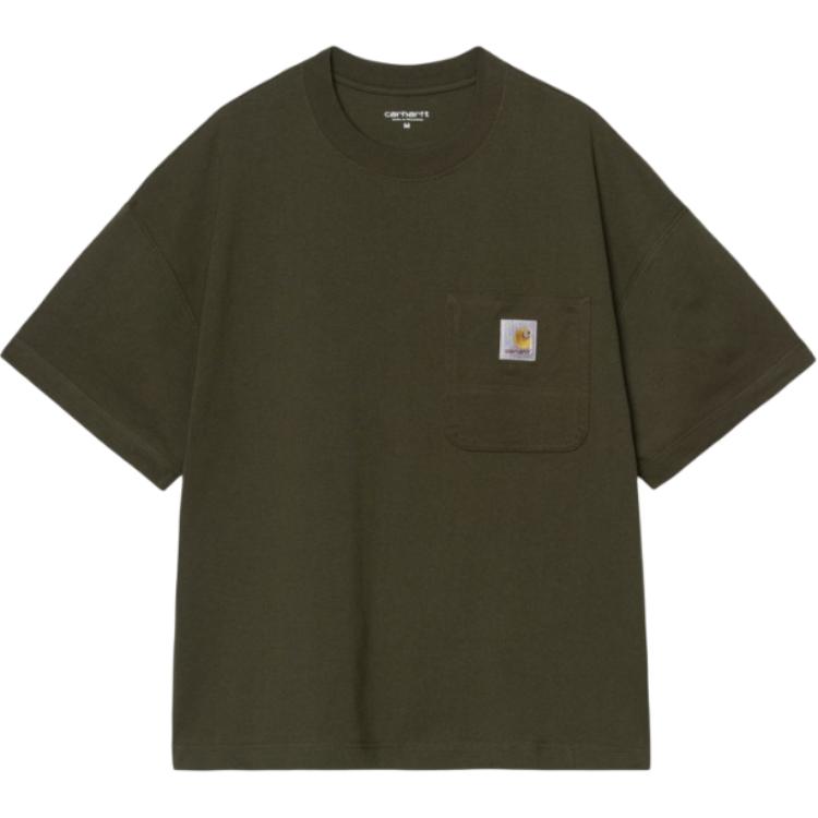 Carhartt WIP Свободная футболка с круглым вырезом, спущенным плечом, коротким рукавом, с буквой, мужские топы I035523-49-XX