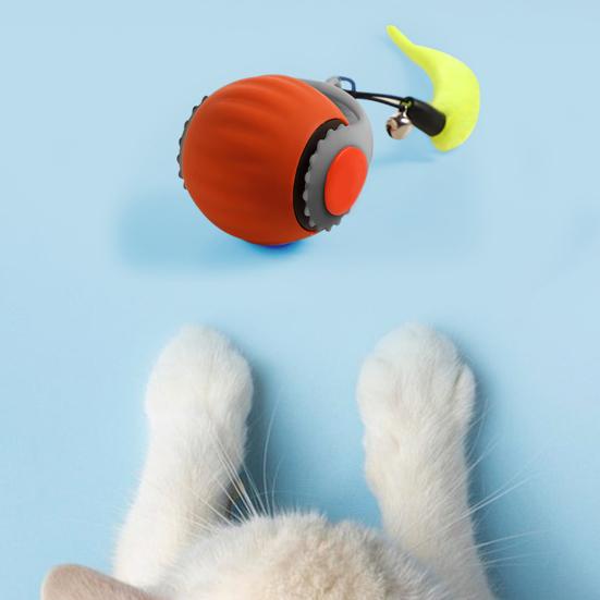 Интерактивная игрушка для кошек мяч Самокатящийся кошачий мяч с регулируемыми режимами скорости Электрический сенсорный мяч-роллер с активацией движением для домашних животных для использования в помещении