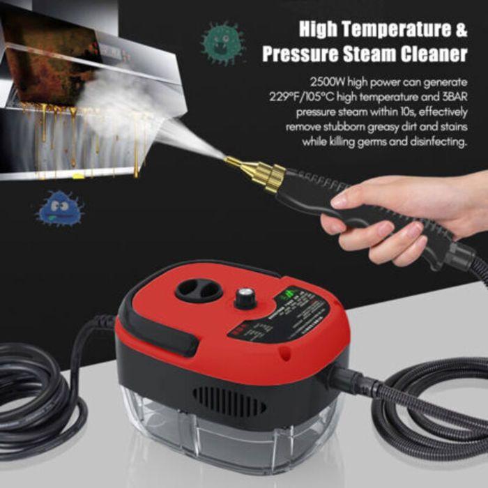 Portable steam cleaner 2500W – High temperature steam 229°F – Pressure 3BAR – 3 brush heads