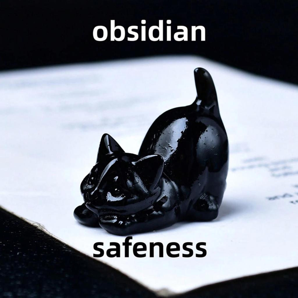 Милая статуэтка ленивого кота из натурального камня, резная из кристалла, исцеляющая фигурка животного, поделки из драгоценных камней для Рейки, украшение для дома, прекрасный подарок