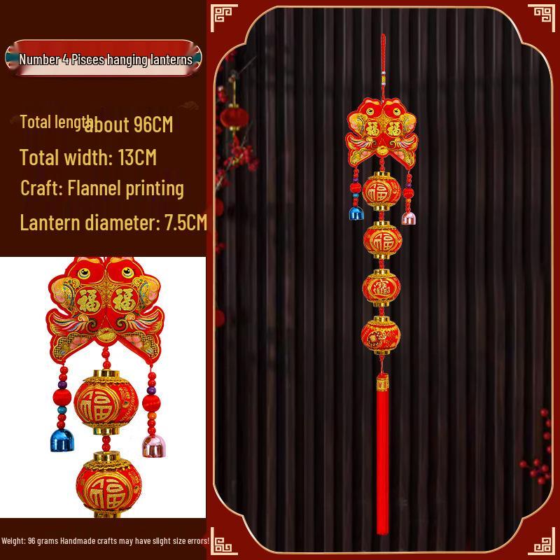 Новогодние украшения 2025 года - года Змеи: Подвески-мешочки с красным перцем чили «Фейерверк» на китайский Праздник весны