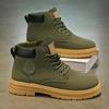 2025 Autumn and Winter New Martin Boots Men's Versatile Casual Trend Green Martin Boots High-top Large-size Men's Shoes