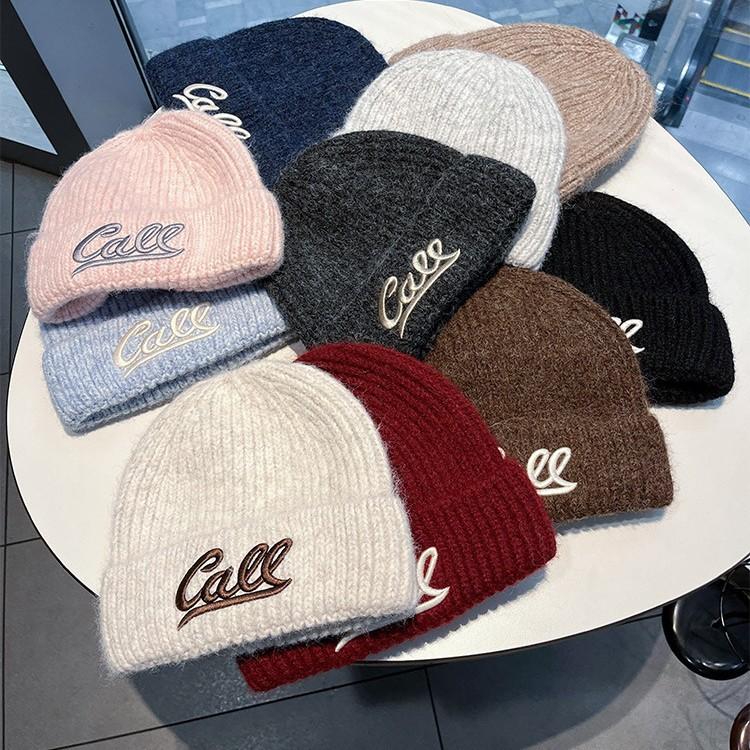 New Letter Embroidered Woolen Hat for Women In Autumn and Winter Trendy Brand Versatile Warm Student Couple Knitted Cold Hat