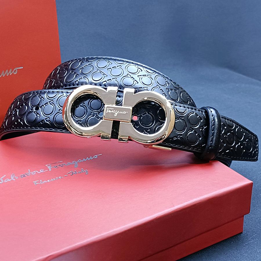 Salvatore Ferragamo 3.3cm Men's Belt Luxury Brand Designer Belt Suit Jeans Formal Brand Classic Tail Clip with Horseshoe Pattern