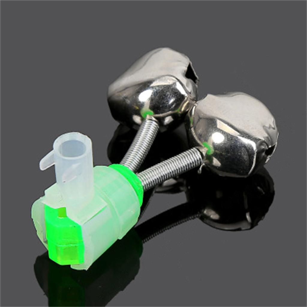 10Pcs Double Rings Alarm Night Fishing Alarm Fishing Rod Indicator LED Light Fishing Rod Tip Bites Alarm Fishing Bells