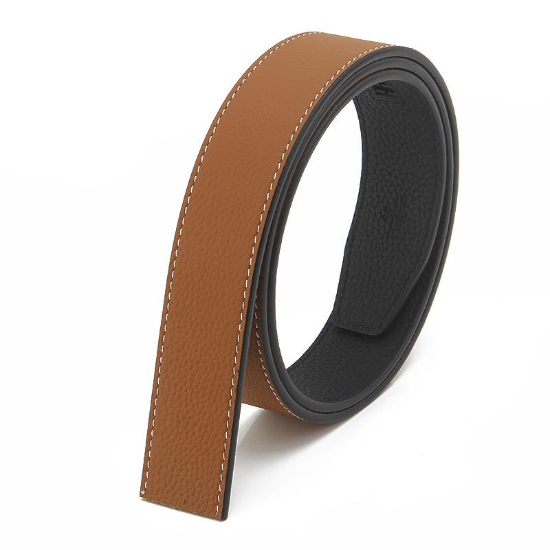 Double Sided Top Layer Cowhide Belt Strip Men's Automatic Buckle Belt Body Double Edged Cowhide Belt Strip