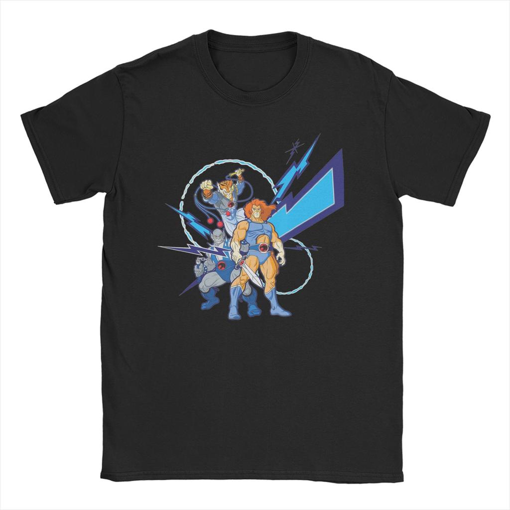 Men Womens ThunderCats T Shirt Panthro Cheetara Tygra 80s Retro Cartoon Pure Cotton Clothes Vintage Tee Shirt Graphic TShirts