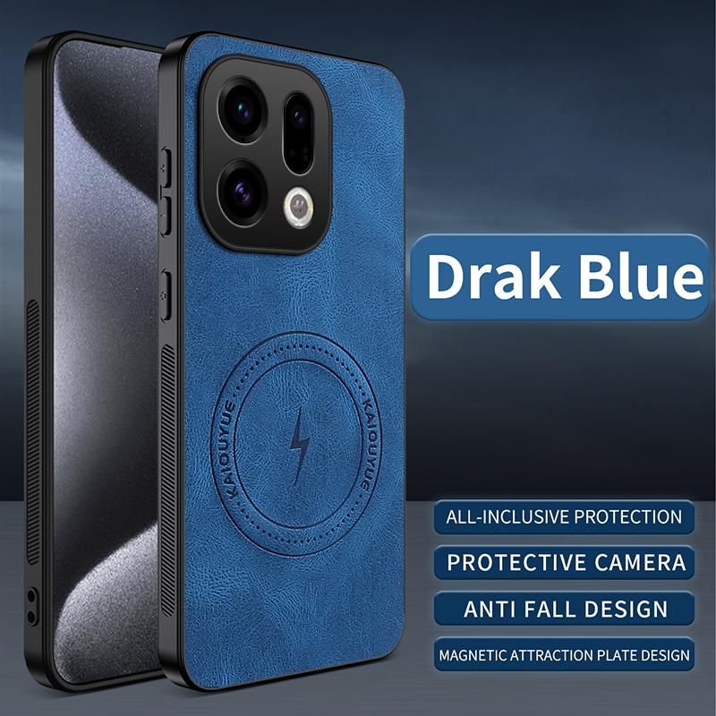 Модный кожаный силиконовый чехол с эффектом молнии для Oppo Find X9 Для OPPO Find X9 Магнитная беспроводная зарядка Противоударный чехол Чехол для Find X9