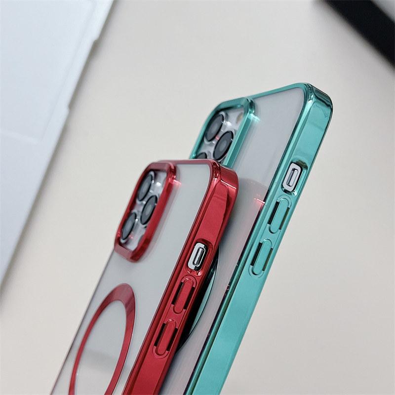 Роскошный магнитный чехол с гальваническим покрытием Golden Shield для беспроводной зарядки для iPhone 14 13 12 11 Pro Max, защитный чехол от падения