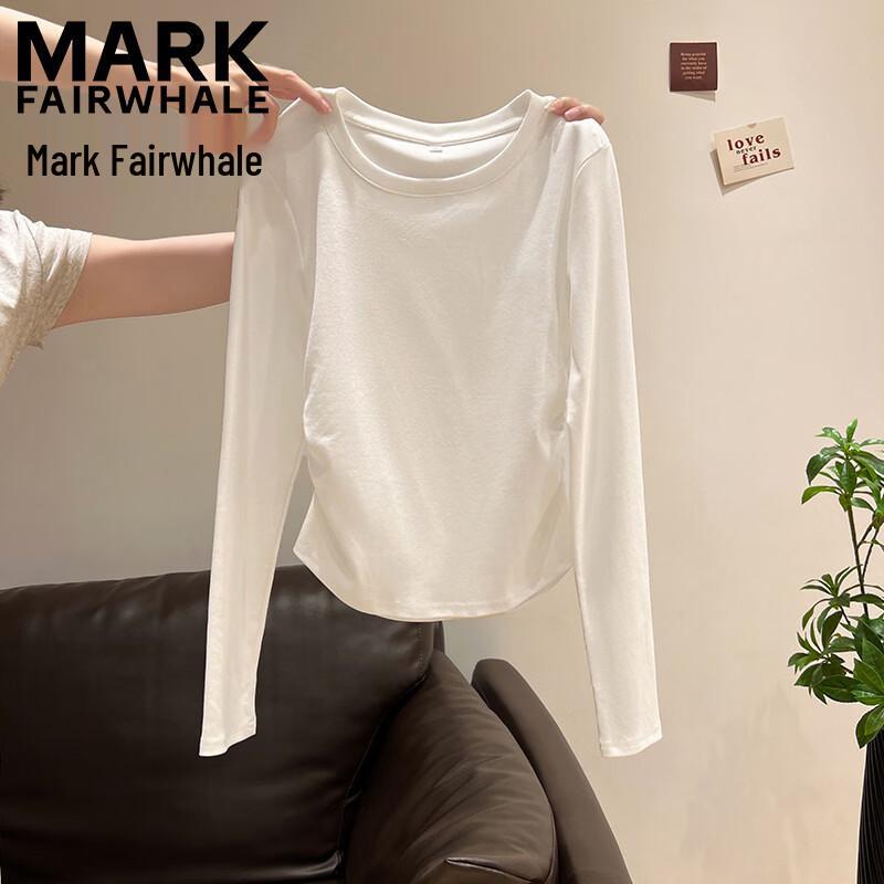 Mark Fairwhale Женская футболка с круглым вырезом, плиссировкой и длинным рукавом