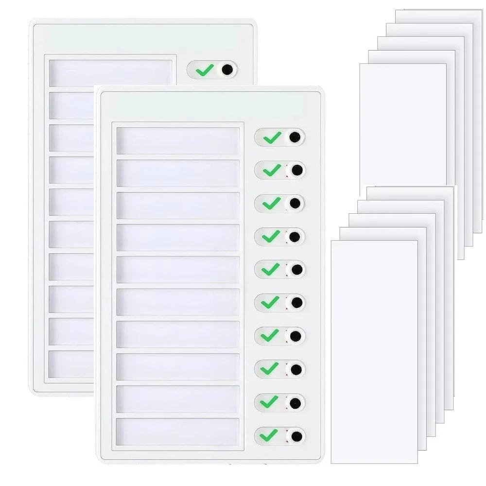 2 Pack Kids Chore Chart with 10 Papers Chore Chart Plastic Checklist Board To Do List for Home Routine Planning Blank Paper