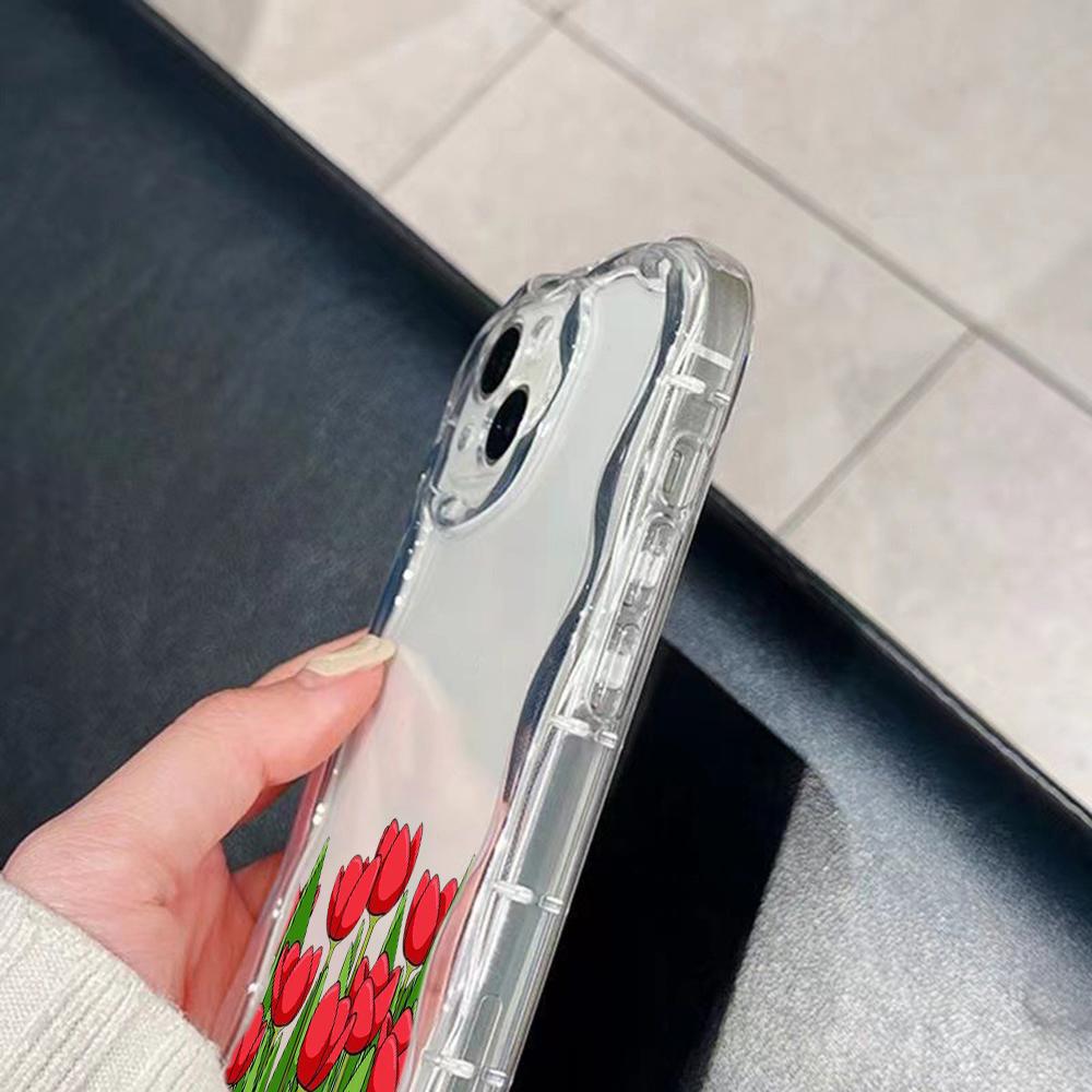 Чехлы для телефонов LZ16 flower Clear Soft Wave для Samsung S24 S23 Ultra S20 FE A54 A14 A52s A51 S10 Huawei Honor 90 Защитная задняя крышка
