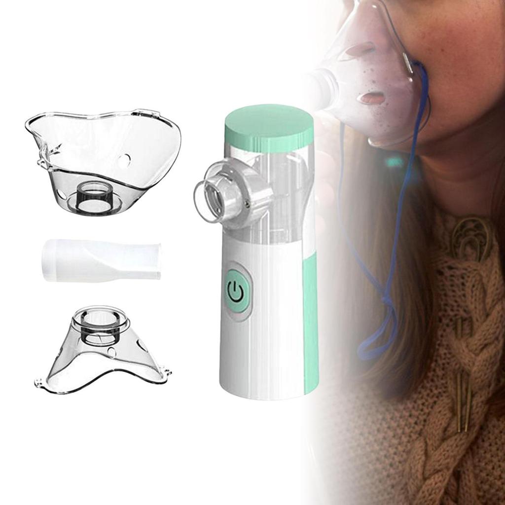 Ручной паровой ингалятор с мундштуком, сетчатые небулайзеры для домашнего использования, при астме, кашле, зеленый