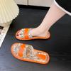 Модная женская обувь 2024 года, высококачественные базовые женские тапочки, модные повседневные тапочки с принтом, женские хиты продаж, тапочки на плоской подошве с открытым носком
