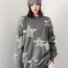 Women Preppy Star Oversized Sweater Loose Fit O-Neck Long Sleeve Pullover Sweater