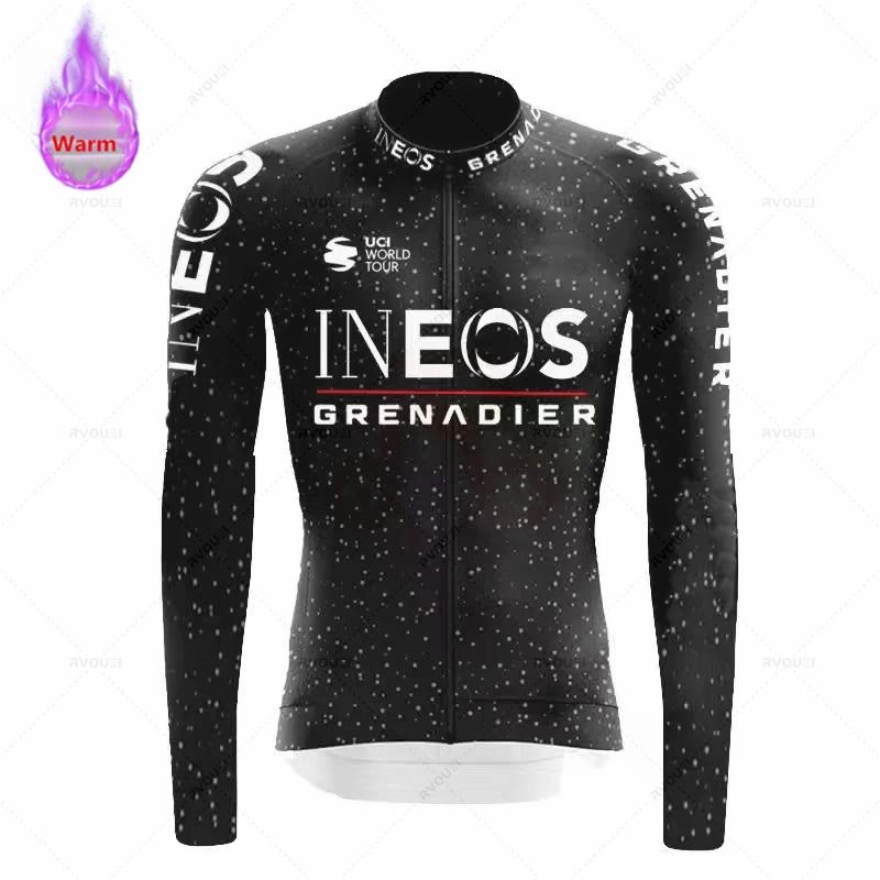 Комплект флисовой веломайки с длинным рукавом Ineos Grenadier Team для зимы, одежда для горного велосипеда, Ropa Ciclismo, костюм для гоночного велосипеда
