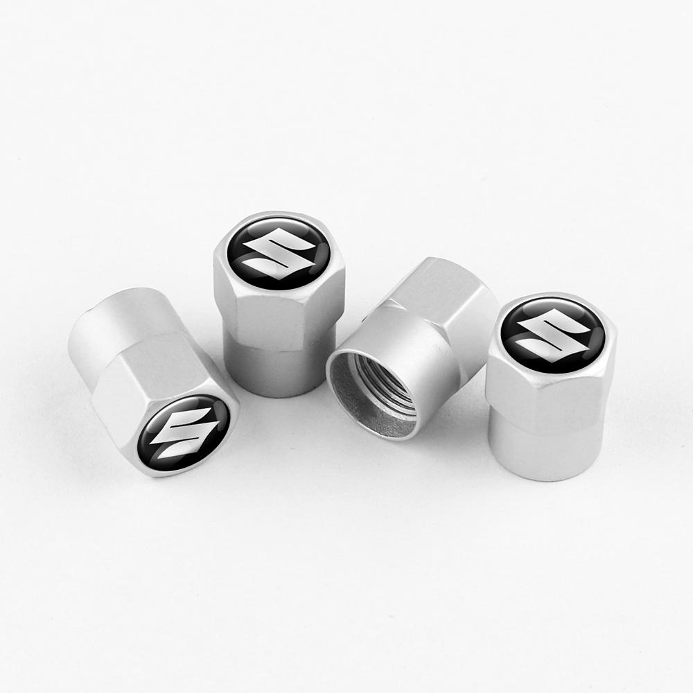 4Pcs Aluminum Alloy Caps Wheel Tire Valve Caps Auto Accessories For Suzuki Alto AX100 Liana Gsxr 600 Celerio Cross Grand Vitara