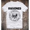 Ramones Логотип Панк-рок группа Плотный хлопок Белый Полный размер Унисекс Футболка Унисекс Футболка