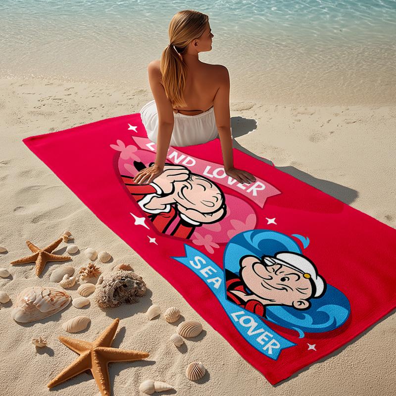 Popeye Beach Towel Microfiber Beach Towel Super Soft & Absorbent for Bath, Beach, Travel Bath Time Accessory, Fan gifts