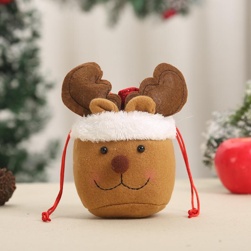 Christmas decoration bright cloth drawstring apple bag Santa candy bag children's gift bag Christmas apple bag