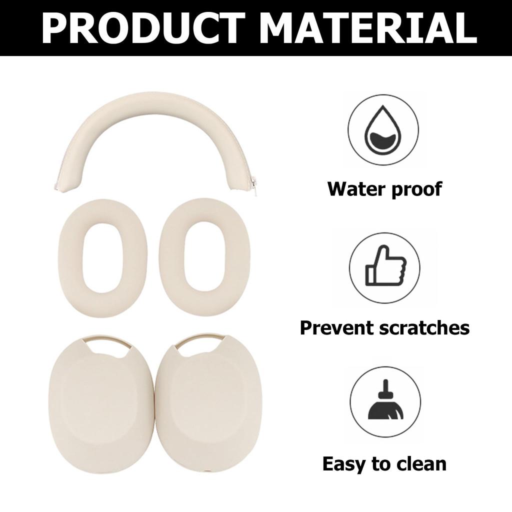 Umvowuxa 3 шт. Чехол-накладка Совместим с наушниками Sony Embody Накладка на амбушюры Мягкий силиконовый Аксессуары для наушников WH-1000XM5 Чехол/Чехол для оголовья/Ухо