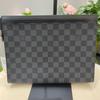 [Б/У] Louis Vuitton Pochette Voyage MM 'Черный холст Damier Graphite' - Отличное состояние #W0CTLU
