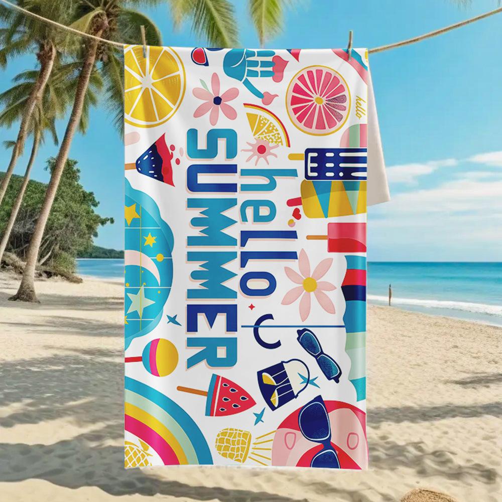 Новое двухстороннее бархатное пляжное полотенце, поддерживающее полотенце для серфинга, спортивное полотенце