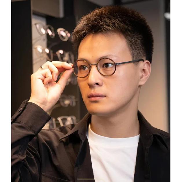 Handmade Round Glasses Frame Ultra-light 9707 Men Women Design Tortoise Eyeglasses Screwless No Face Pinching Circle Spectacles